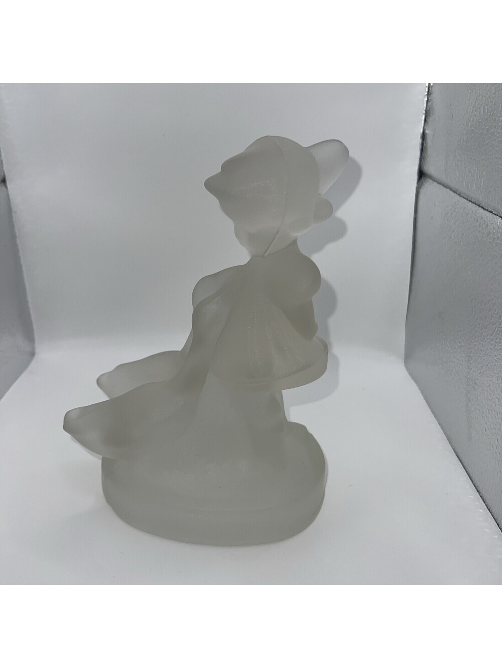Glass Goose Girl 8” Tall. Frosted    LE Smith